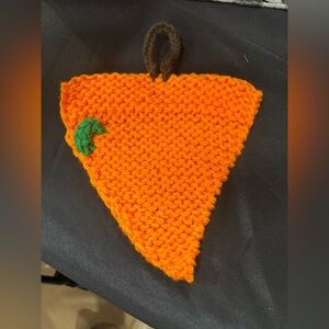Knit Pumpkin Dog Bandana